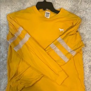 Pink yellow long sleeve tee